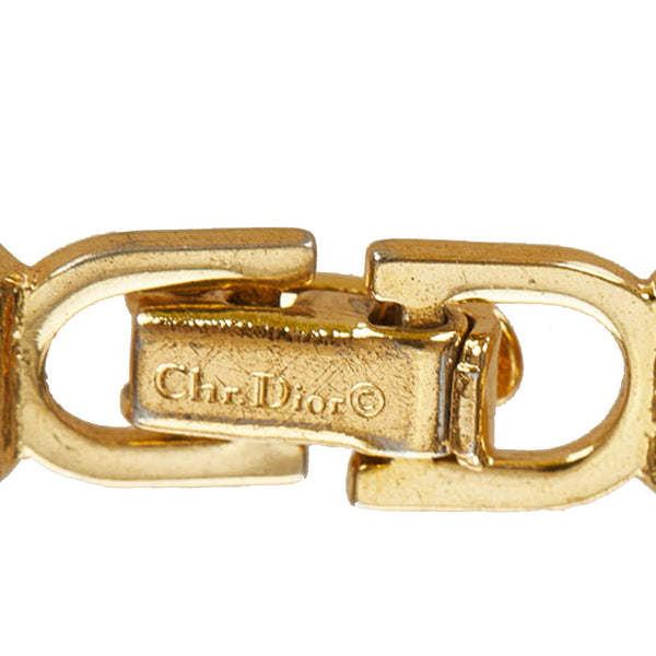 クリスチャンディオール ゴールド ブラック  メッキ CDロゴ ブレスレット レディース Christian Dior 【中古】