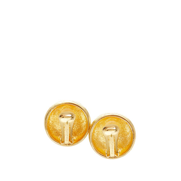 クリスチャンディオール ゴールド ネイビー メッキ ストーン イヤリング レディース Christian Dior 【中古】