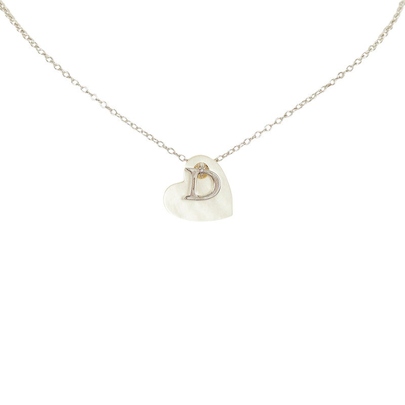 クリスチャンディオール シルバー ホワイト メタル ハート ネックレス レディース Christian Dior 【中古】