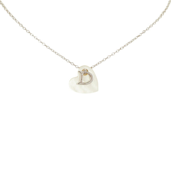クリスチャンディオール シルバー ホワイト メタル ハート ネックレス レディース Christian Dior 【中古】