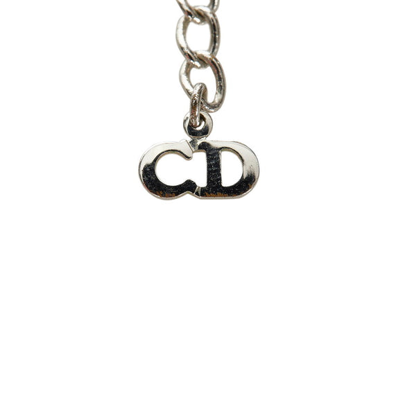 クリスチャンディオール シルバー ホワイト メタル ハート ネックレス レディース Christian Dior 【中古】