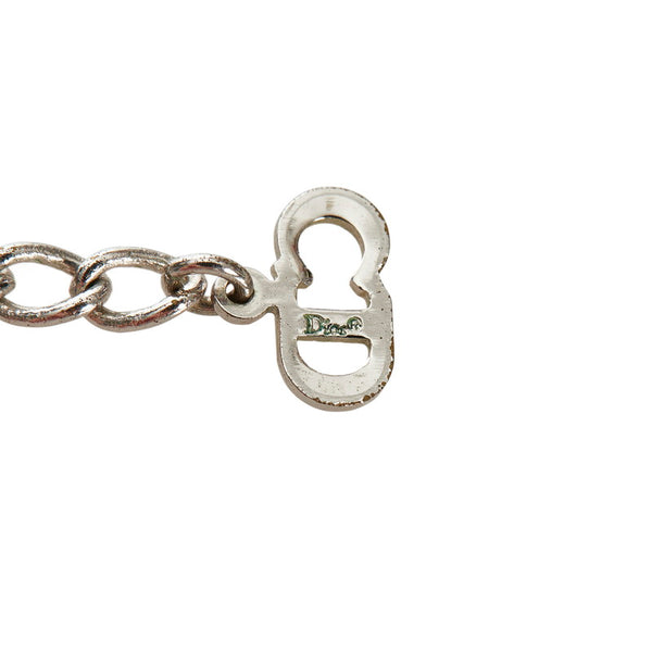 クリスチャンディオール シルバー ホワイト メタル ハート ネックレス レディース Christian Dior 【中古】