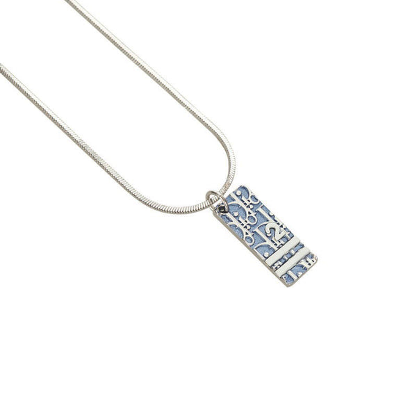 ディオール トロッター ネックレス シルバー ブルー メタル レディース Dior 【中古】