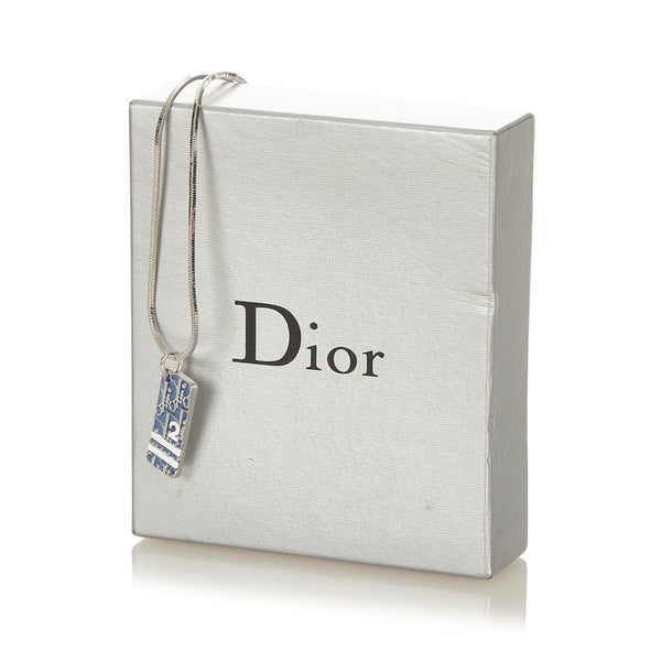 ディオール トロッター ネックレス シルバー ブルー メタル レディース Dior 【中古】