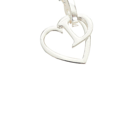 クリスチャンディオール シルバー メタル ハートモチーフ ネックレス レディース Christian Dior 【中古】