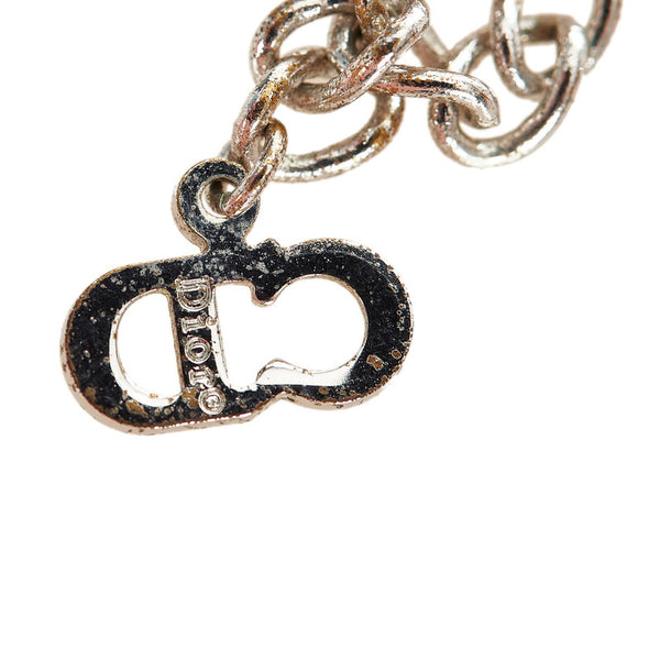 クリスチャンディオール ライトブルー シルバー メタル トロッター ネックレス レディース Christian Dior 【中古】