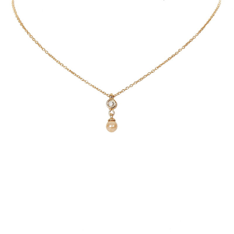 クリスチャンディオール ゴールド メッキ フェイクパール ストーン ネックレス レディース Christian Dior 【中古】
