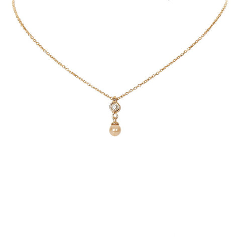 クリスチャンディオール ゴールド メッキ フェイクパール ストーン ネックレス レディース Christian Dior 【中古】