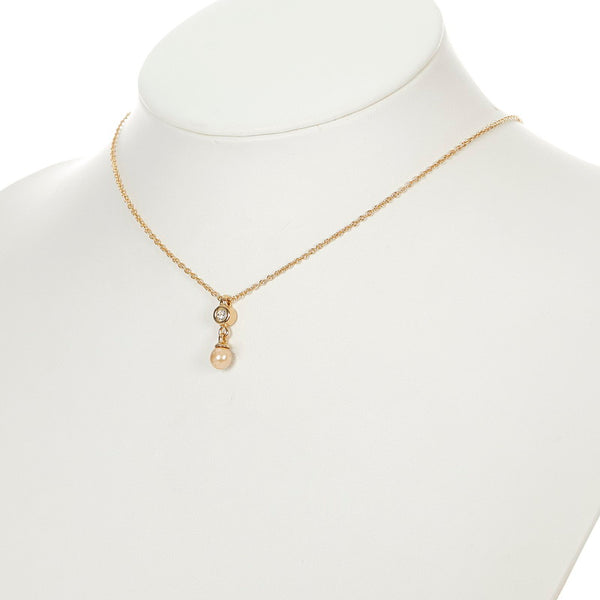 クリスチャンディオール ゴールド メッキ フェイクパール ストーン ネックレス レディース Christian Dior 【中古】