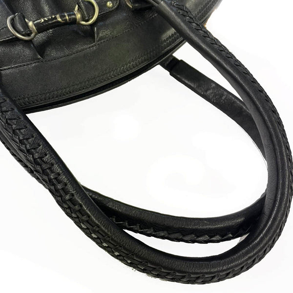 クリスチャンディオール マイ・ディオール 12-BO-1006 ブラック レザー ハンドバッグ レディース Christian Dior 【中古】