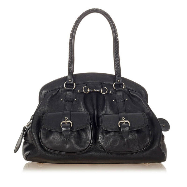 クリスチャンディオール マイ・ディオール 12-BO-1006 ブラック レザー ハンドバッグ レディース Christian Dior 【中古】