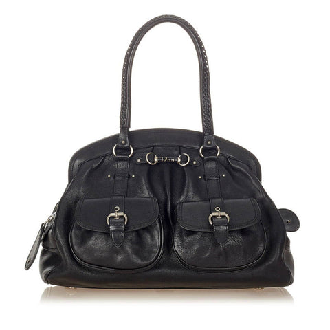 クリスチャンディオール マイ・ディオール 12-BO-1006 ブラック レザー ハンドバッグ レディース Christian Dior 【中古】