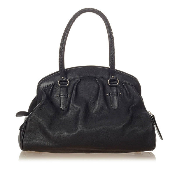 クリスチャンディオール マイ・ディオール 12-BO-1006 ブラック レザー ハンドバッグ レディース Christian Dior 【中古】