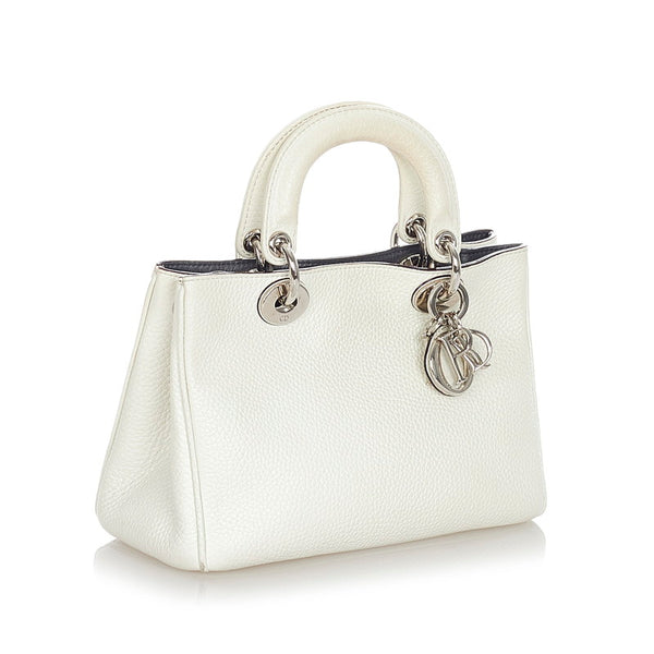 クリスチャンディオール ディオリッシモ ミニ ホワイト レザー ハンドバッグ ショルダーバッグ 2WAY レディース Christian Dior 【中古】