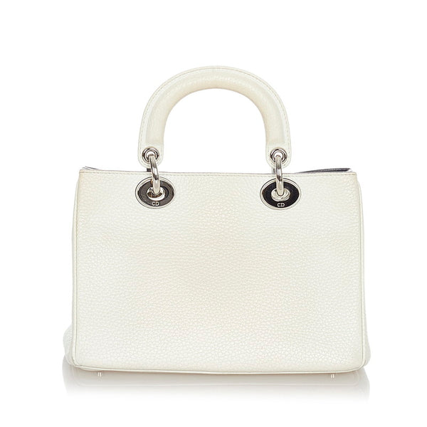 クリスチャンディオール ディオリッシモ ミニ ホワイト レザー ハンドバッグ ショルダーバッグ 2WAY レディース Christian Dior 【中古】