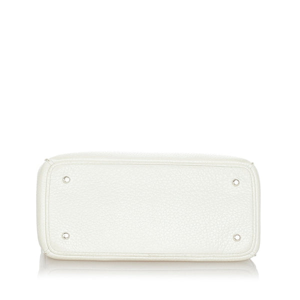 クリスチャンディオール ディオリッシモ ミニ ホワイト レザー ハンドバッグ ショルダーバッグ 2WAY レディース Christian Dior 【中古】