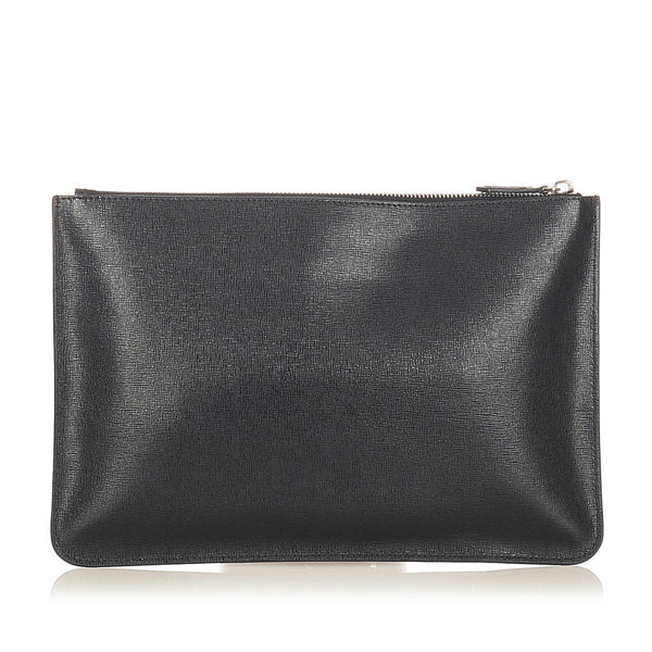 フェンディ カリート 7N0078 ブラック レザー ミンク クラッチバッグ レディース FENDI 【中古】