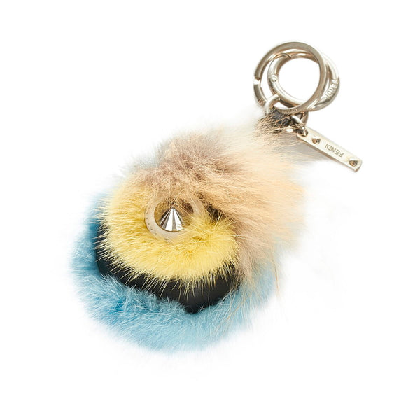 フェンディ キーホルダー ブルー ファー レディース FENDI 【中古】