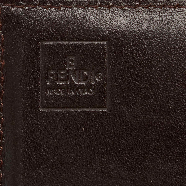 フェンディ ズッカ 8M0000 ブラック ブラウン キャンバス レザー 長財布 レディース FENDI 【中古】