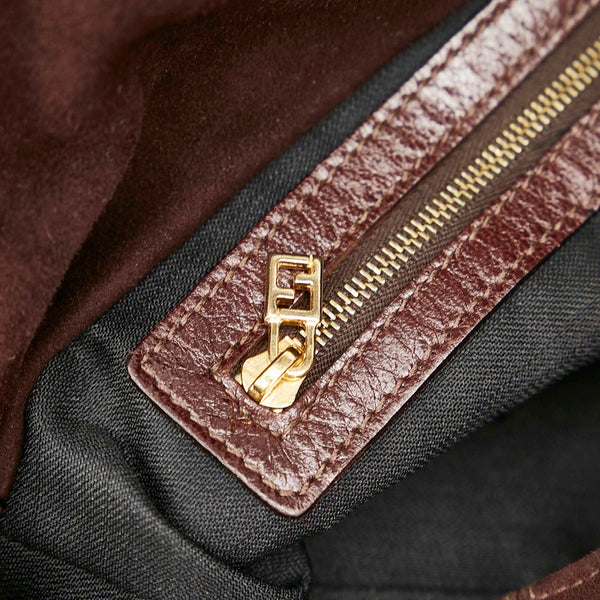 フェンディ マンマ ブラウン スウェード レザー ショルダーバッグ レディース FENDI 【中古】