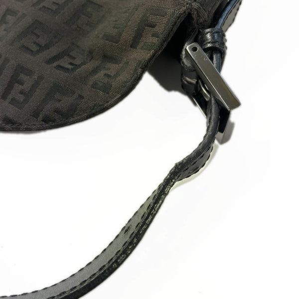 フェンディ マンマバケット 8BR003 ダークブラウン ナイロン レザー ショルダーバッグ レディース FENDI 【中古】