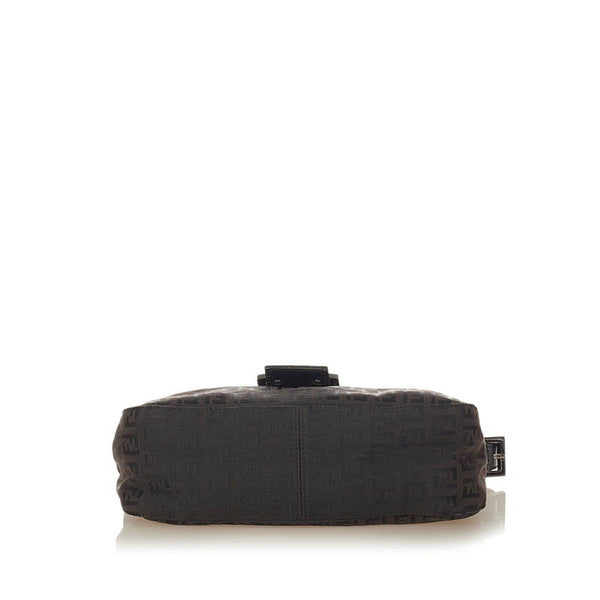 フェンディ マンマバケット 8BR003 ダークブラウン ナイロン レザー ショルダーバッグ レディース FENDI 【中古】
