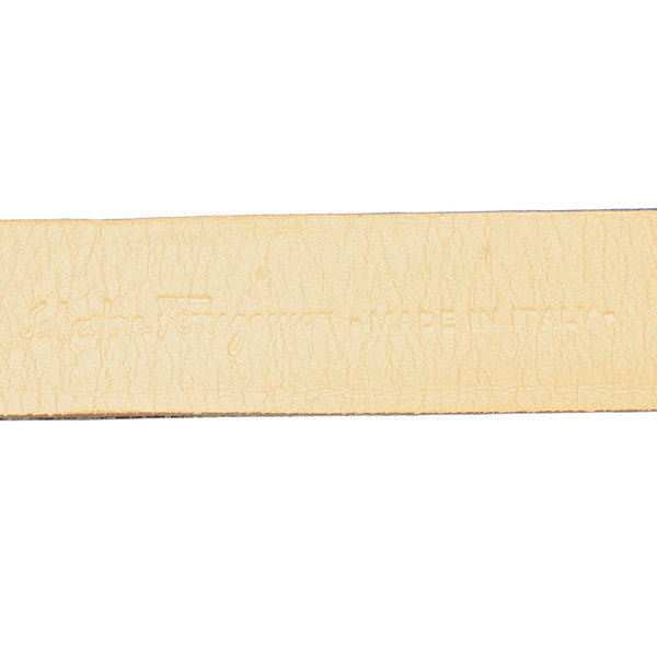 サルヴァトーレフェラガモ ベルト アイボリー グレー 型押し レディース Salvatore Ferragamo 【中古】