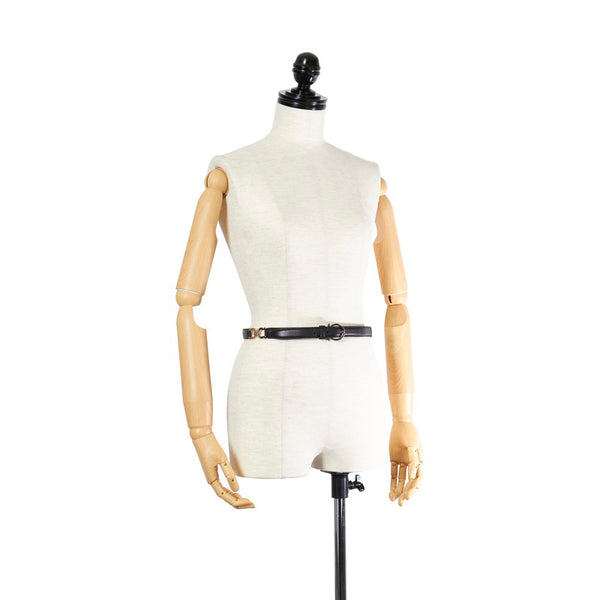 サルヴァトーレフェラガモ ガンチーニ ブラック レザー ベルト レディース Salvatore Ferragamo 【中古】