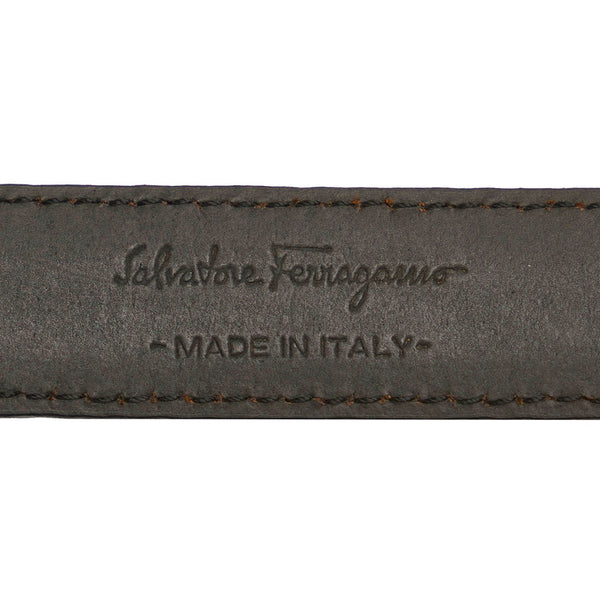 サルヴァトーレフェラガモ ガンチーニ ブラック レザー ベルト レディース Salvatore Ferragamo 【中古】