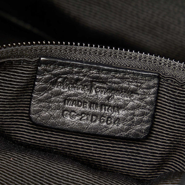 サルヴァトーレフェラガモ GG-21 D684 ブラック レザー ハンドバッグ レディース Salvatore Ferragamo 【中古】