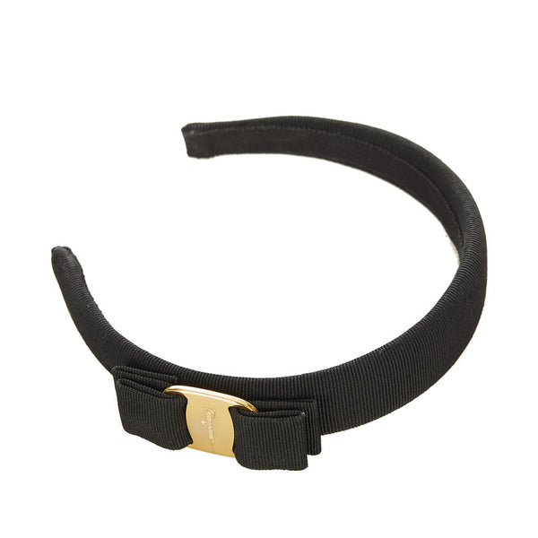 サルヴァトーレフェラガモ ヴァラリボン ブラック ナイロン カチューシャ レディース Salvatore Ferragamo 【中古】