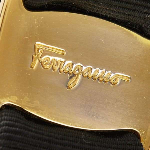 サルヴァトーレフェラガモ ヴァラリボン ブラック ナイロン カチューシャ レディース Salvatore Ferragamo 【中古】