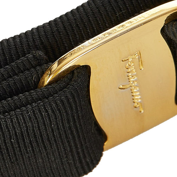 サルヴァトーレフェラガモ ヴァラリボン ブラック ナイロン カチューシャ レディース Salvatore Ferragamo 【中古】