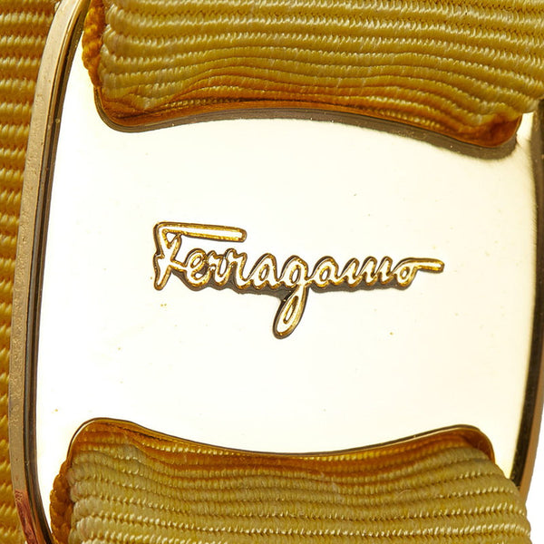 サルヴァトーレフェラガモ イエロー ナイロン ヴァラリボン ヘアアクセサリー レディース Salvatore Ferragamo 【中古】
