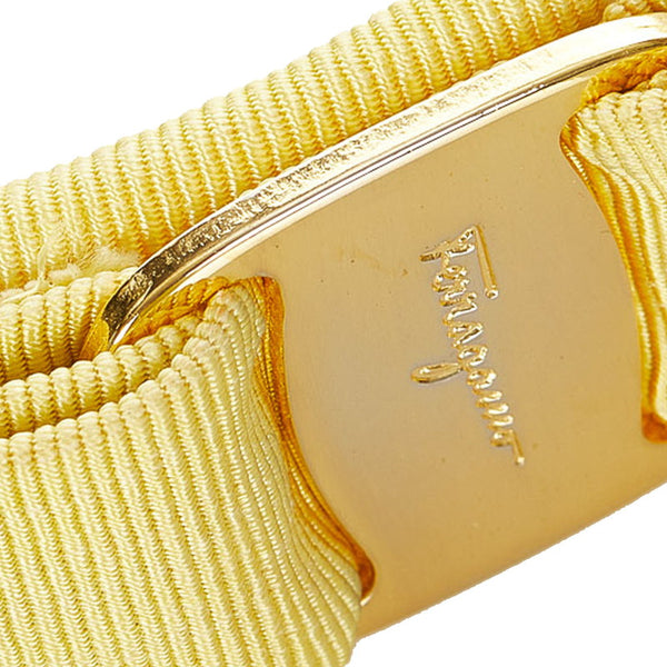 サルヴァトーレフェラガモ イエロー ナイロン ヴァラリボン ヘアアクセサリー レディース Salvatore Ferragamo 【中古】