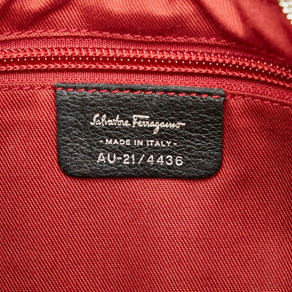 サルヴァトーレフェラガモ ガンチーニ AU-21 4436 ブラック レザー ショルダーバッグ レディース Salvatore Ferragamo 【中古】