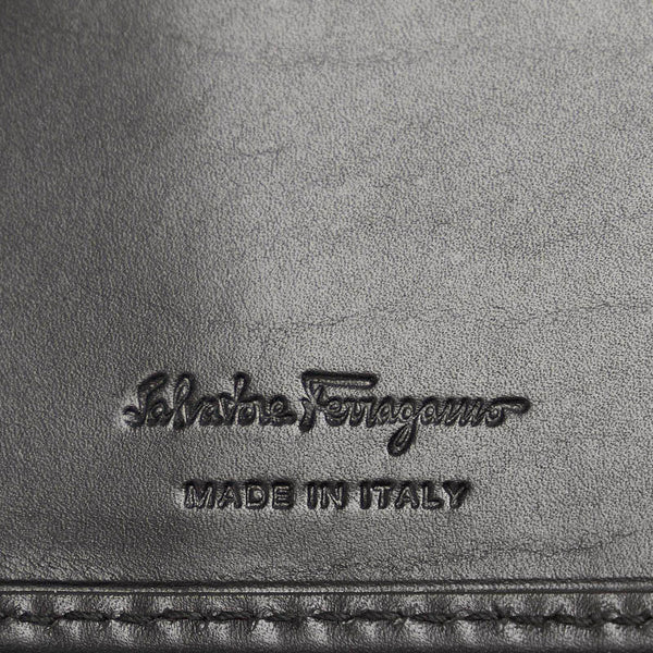 サルヴァトーレフェラガモ ガンチーニ 長財布 GJ 668672 ブラック レザー メンズ Salvatore Ferragamo 【中古】