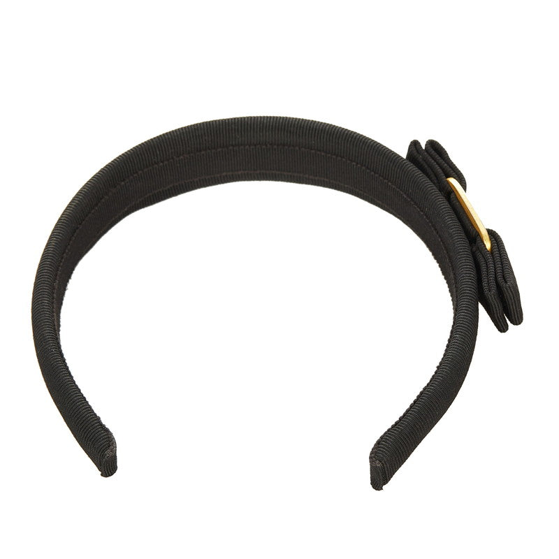 サルヴァトーレフェラガモ ブラック ナイロン ヴァラリボン カチューシャ レディース Salvatore Ferragamo 【中古】