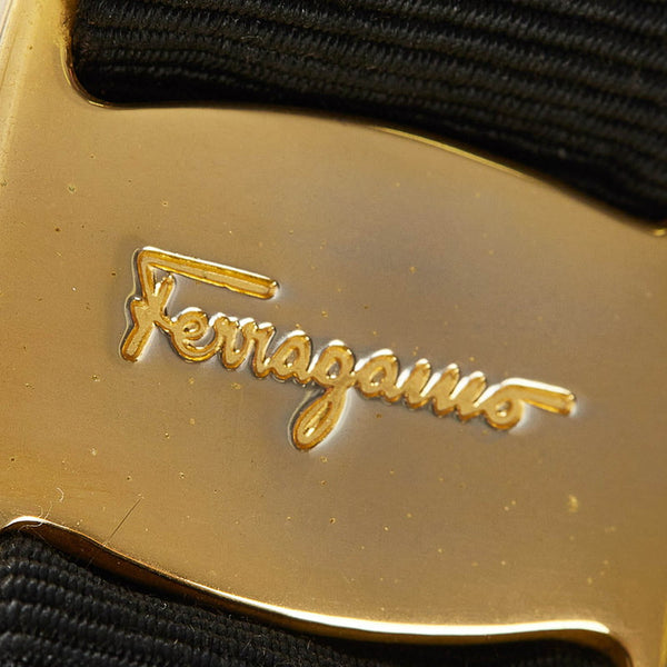 サルヴァトーレフェラガモ ブラック ナイロン ヴァラリボン カチューシャ レディース Salvatore Ferragamo 【中古】