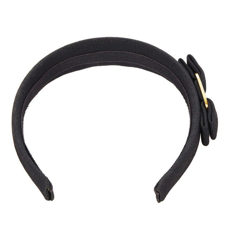 サルヴァトーレフェラガモ ブラック ナイロン ヴァラリボン カチューシャ レディース Salvatore Ferragamo 【中古】