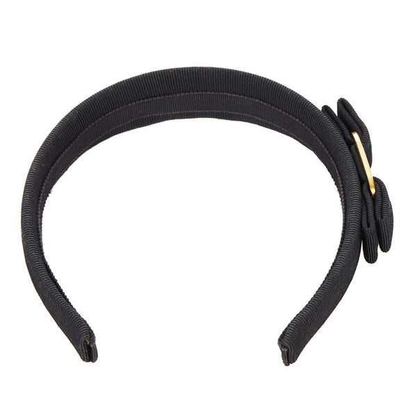 サルヴァトーレフェラガモ ブラック ナイロン ヴァラリボン カチューシャ レディース Salvatore Ferragamo 【中古】