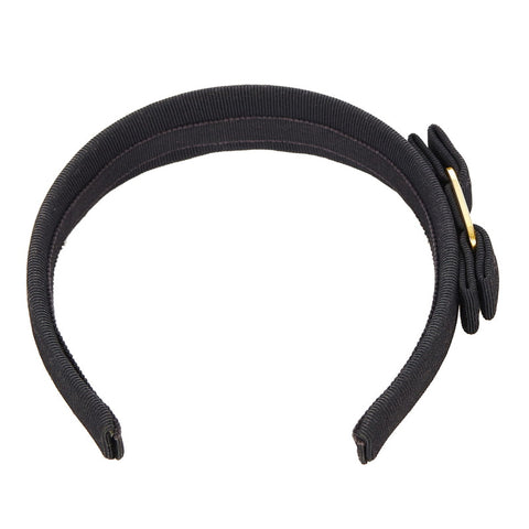 サルヴァトーレフェラガモ ブラック ナイロン ヴァラリボン カチューシャ レディース Salvatore Ferragamo 【中古】