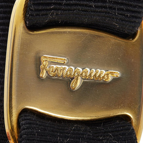 サルヴァトーレフェラガモ ブラック ナイロン ヴァラリボン カチューシャ レディース Salvatore Ferragamo 【中古】