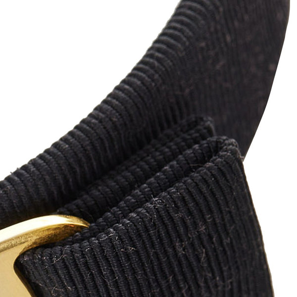 サルヴァトーレフェラガモ ブラック ナイロン ヴァラリボン カチューシャ レディース Salvatore Ferragamo 【中古】