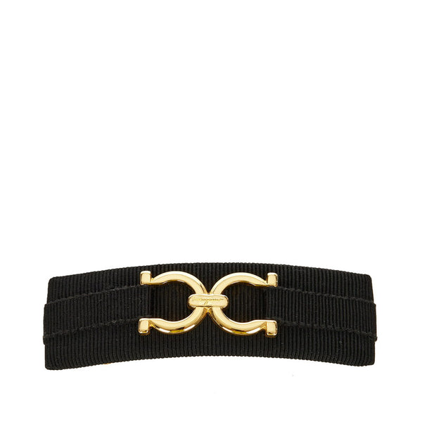 サルヴァトーレフェラガモ ガンチーニ ブラック ナイロン バレッタ レディース Salvatore Ferragamo 【中古】