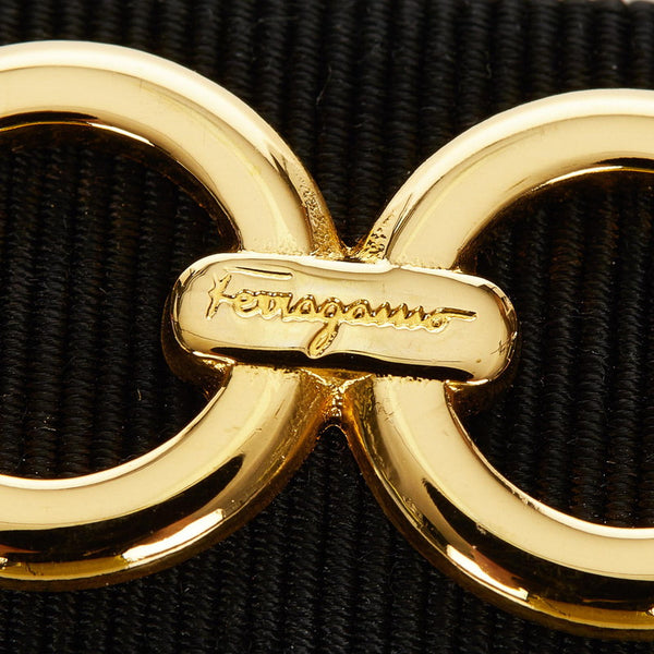 サルヴァトーレフェラガモ ガンチーニ ブラック ナイロン バレッタ レディース Salvatore Ferragamo 【中古】