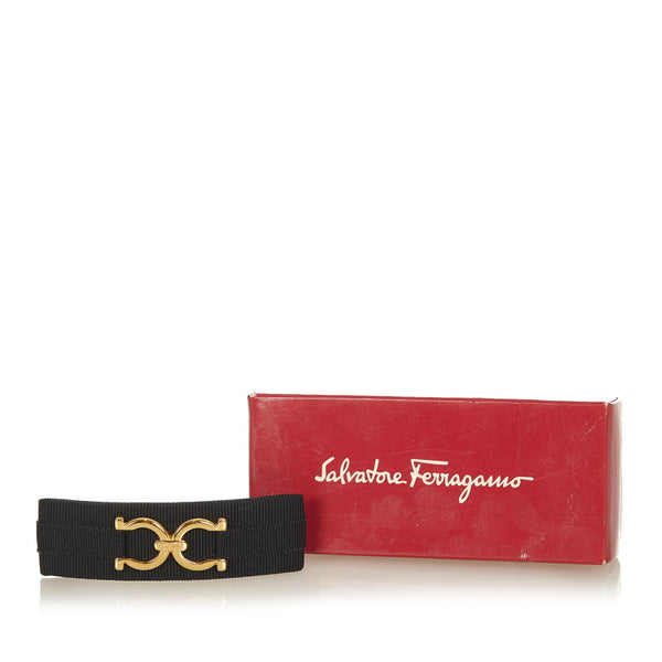 サルヴァトーレフェラガモ ガンチーニ ブラック ナイロン バレッタ レディース Salvatore Ferragamo 【中古】