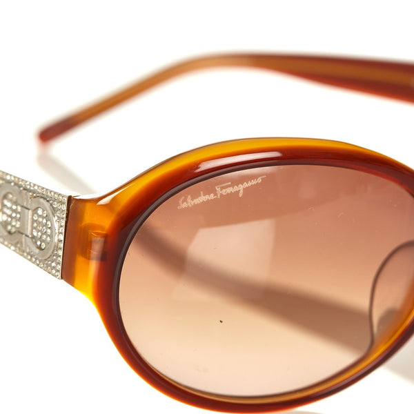 サルヴァトーレフェラガモ ガンチーニ サングラス ブラウン プラスチック レディース Salvatore Ferragamo 【中古】