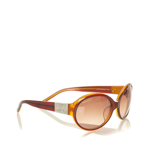 サルヴァトーレフェラガモ ガンチーニ サングラス ブラウン プラスチック レディース Salvatore Ferragamo 【中古】