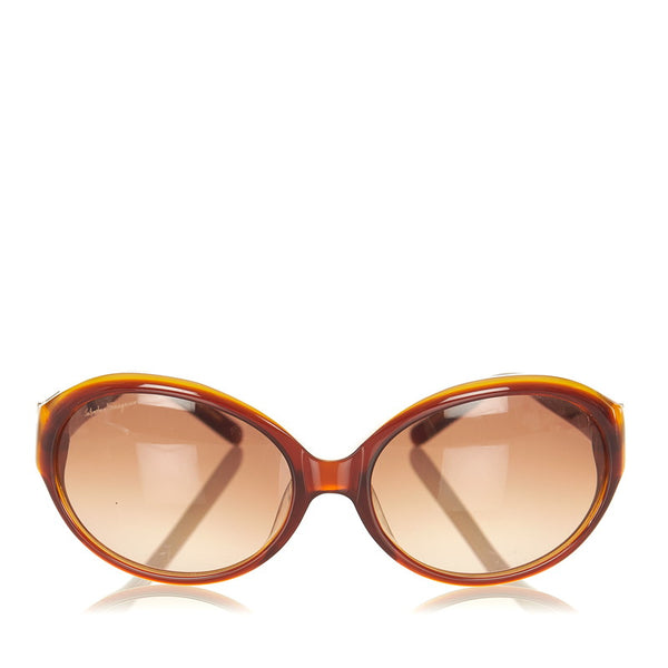 サルヴァトーレフェラガモ ガンチーニ サングラス ブラウン プラスチック レディース Salvatore Ferragamo 【中古】